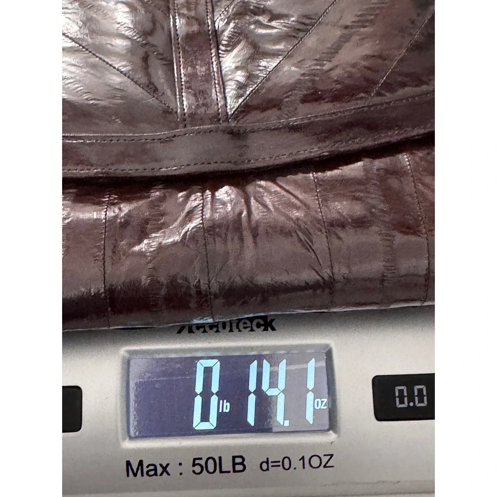 Eel Skin Clutch Womens M Brown Exotic Leather Quiet Luxury Classic Evening Bag